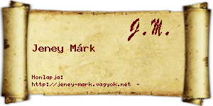 Jeney Márk névjegykártya