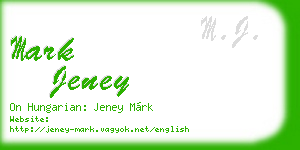 mark jeney business card